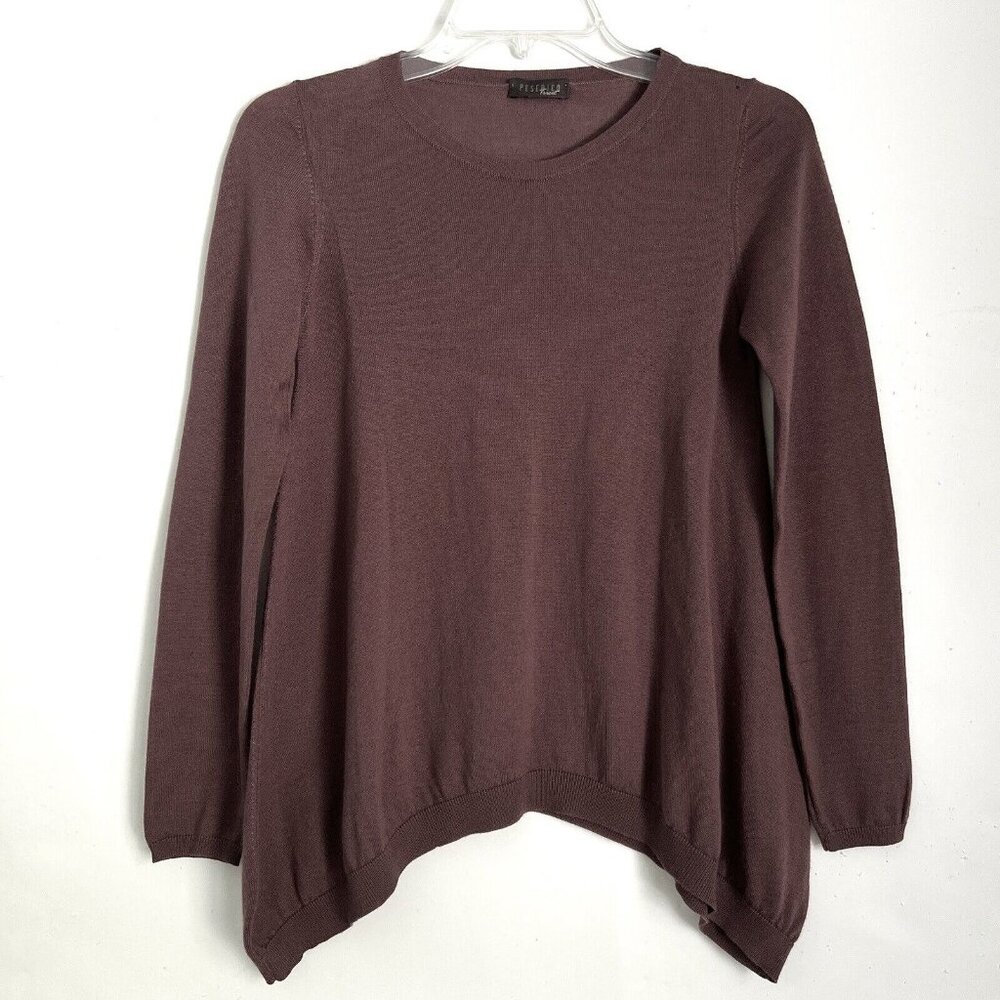 Peserico Italy Size EU 40/US 4 Wool Silk Cashmere Blend Sweater Dropped Sides